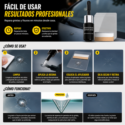 Repara la grieta de tu cristal en minutos, sin ir al taller